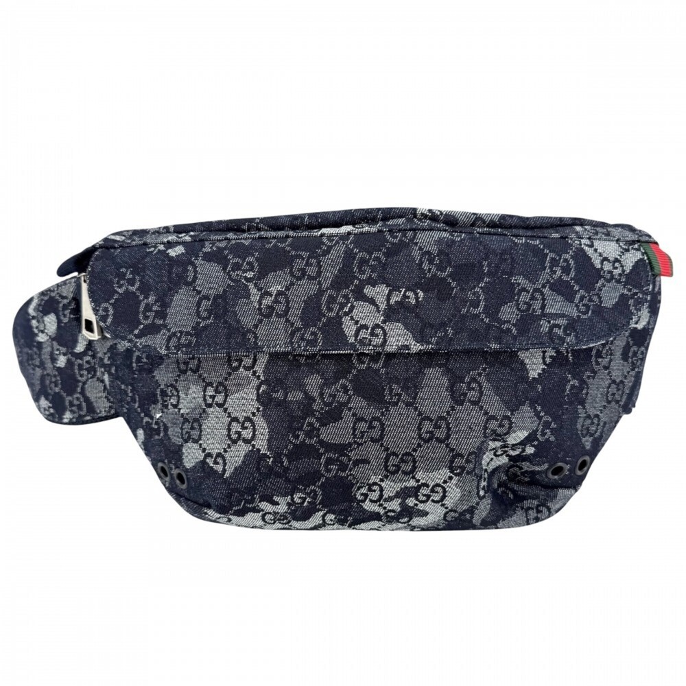 Gucci waist bag for men, pouch, body bag, GUCCI 851706 GG denim, navy blue, s...